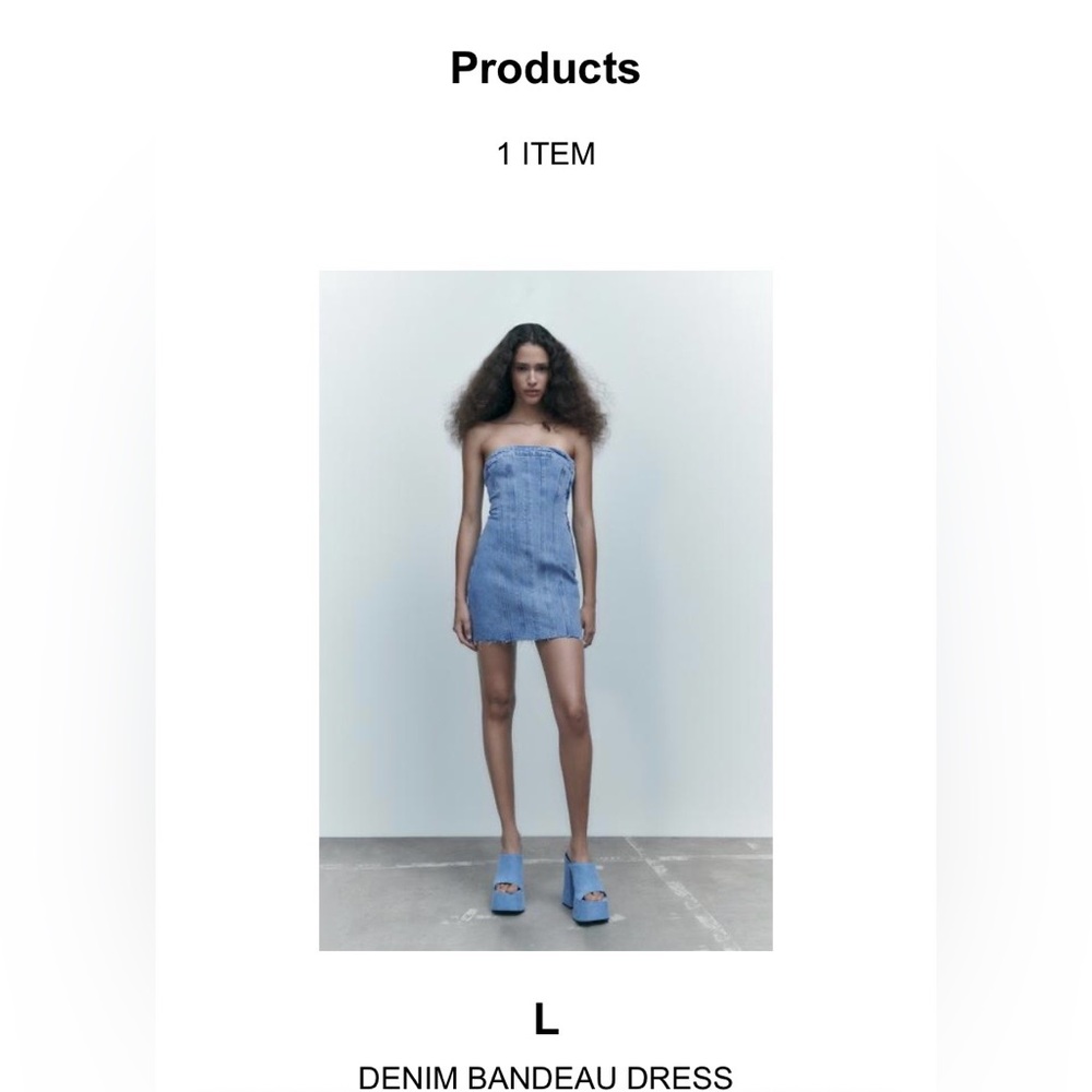 Zara Light Blue Denim Dress - Picture 2 of 5